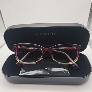 Coach Women's Glasses - Pink and Gold